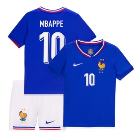 Frankrig Mbappé 10 Børn Hjemme EM 2024 - Fodboldtrøjer (S/S)